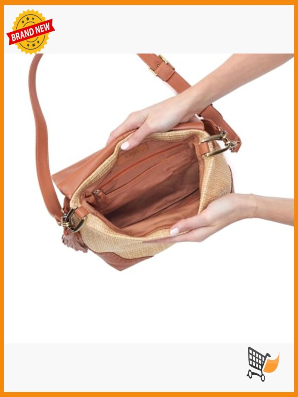 Straw Hobo Convertible Shoulder Crossbody Bag Magnetic Closure - Picture 2 of 3